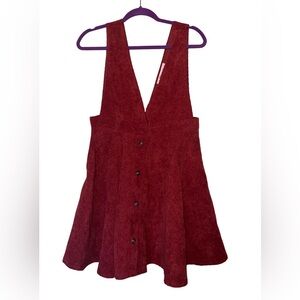WINE COLORED OVERALL DRESS
